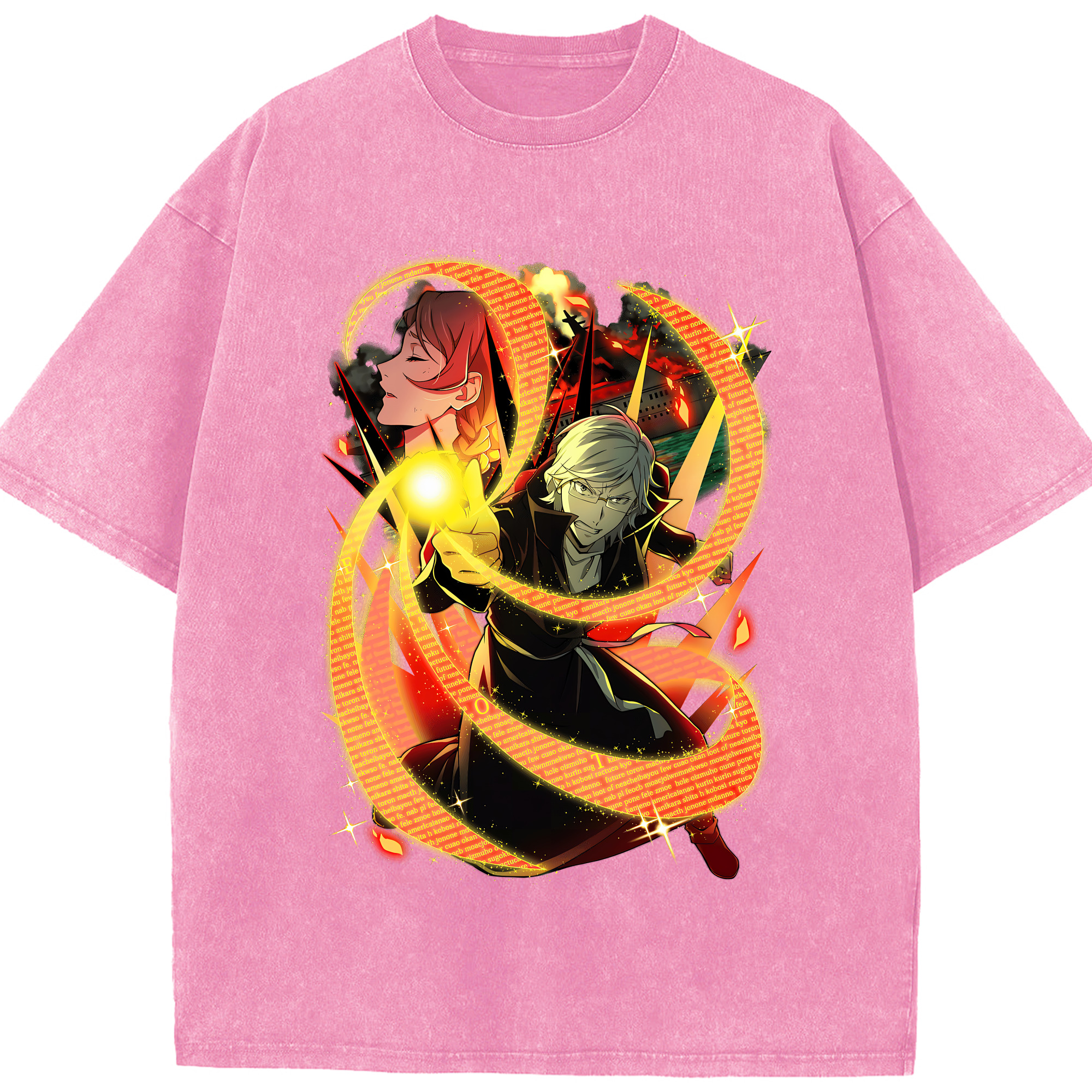 （画像用） 文豪ストレイドッグス Bungo Stray Dogs 綿100% ヴィンテージ風 半袖Tシャツ（フロントプリント）